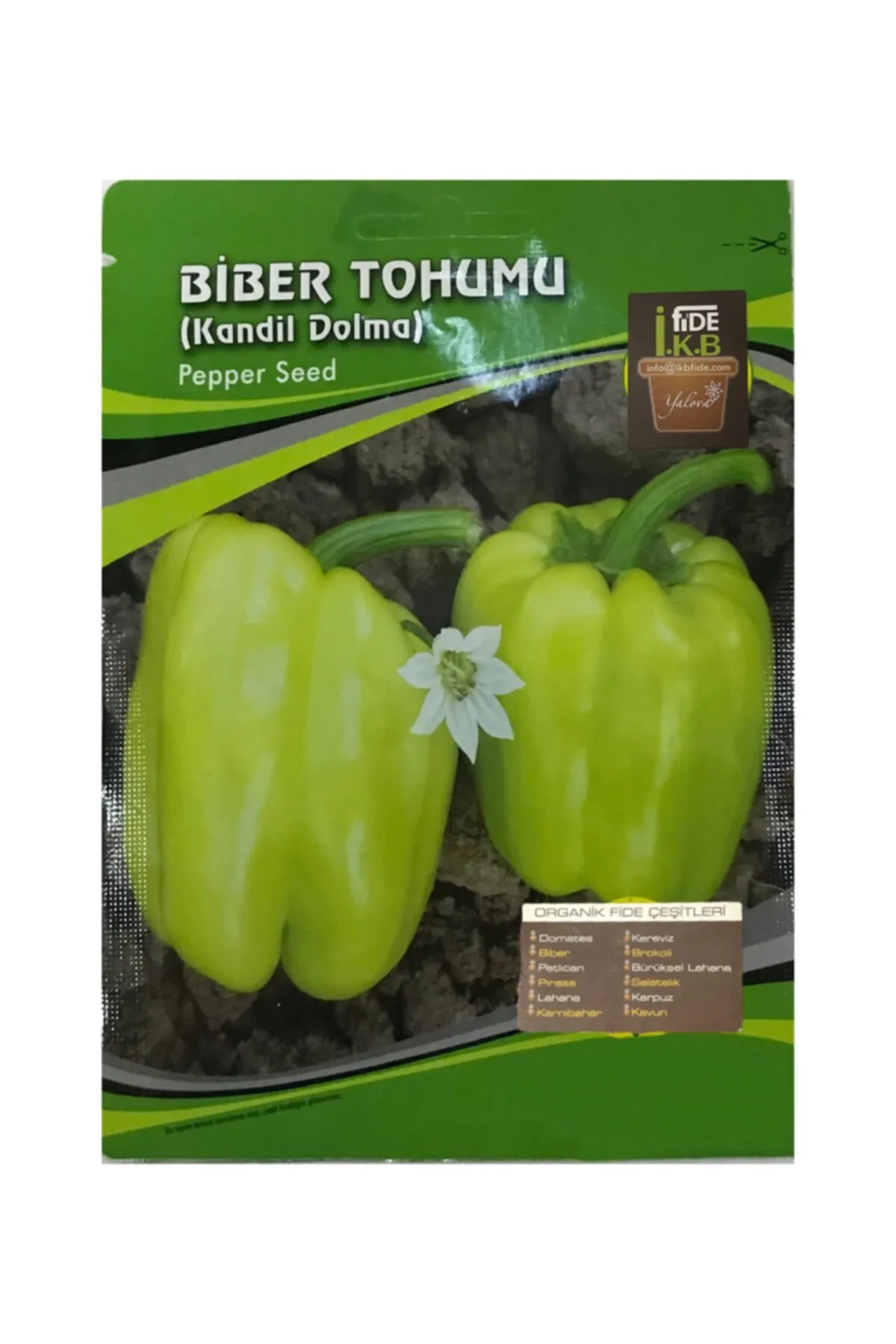 İKB FİDE Organik Yeşil Dolma Biber Tohumu Kandil KBTHM85