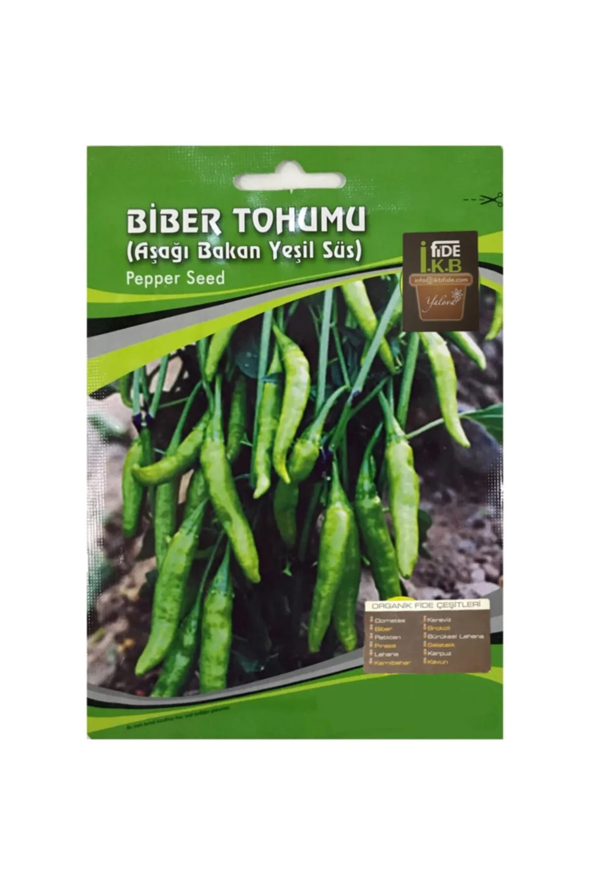 İKB FİDE Organik Yeşil Süs Biber Tohumu Aşağı Bakan KBTHM64